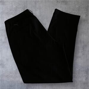 Puma Jackpot Mens 38x30 Black Chino Performance Fit Belted Logo Golf Pants